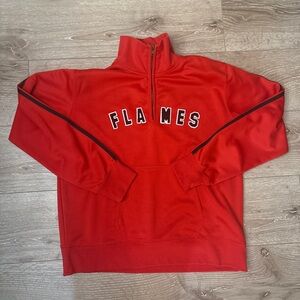 Red Flames Men's Quarter Zip Track Sweater